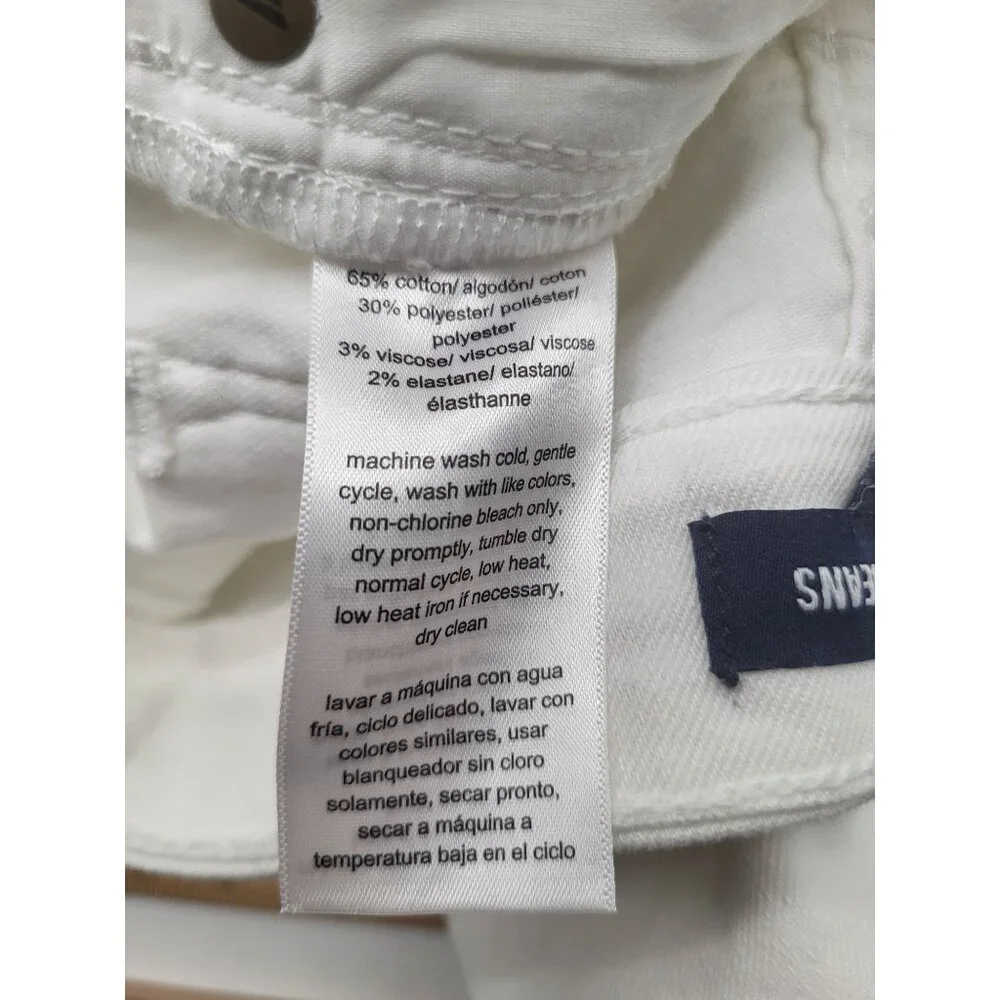 Nautica Women's SZ 16 High Rise White Denim Jeans Cropped Ankle - Picture 8 of 9